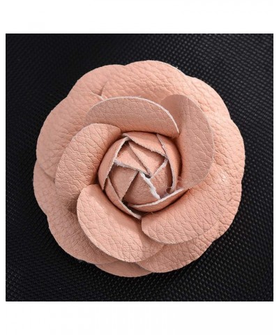 Camellia Leather Flower Pin Brooch, Jewelry Brooches Corsage Gifts for Women, Korean Handmade PU Leather Camellia Flower Broo...