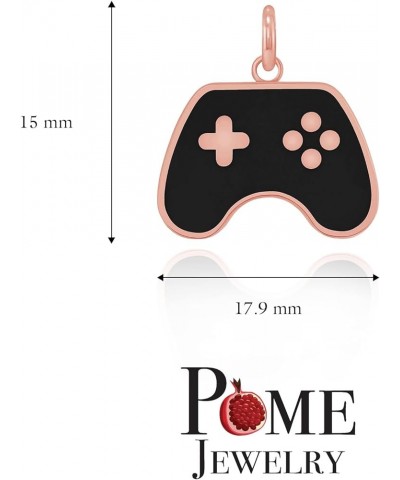 Gaming Controller Pendant Necklace in Solid 14k Gold, Gamer Gifts, Made in America 22" Necklace Rose Gold Red Enamel $85.75 N...