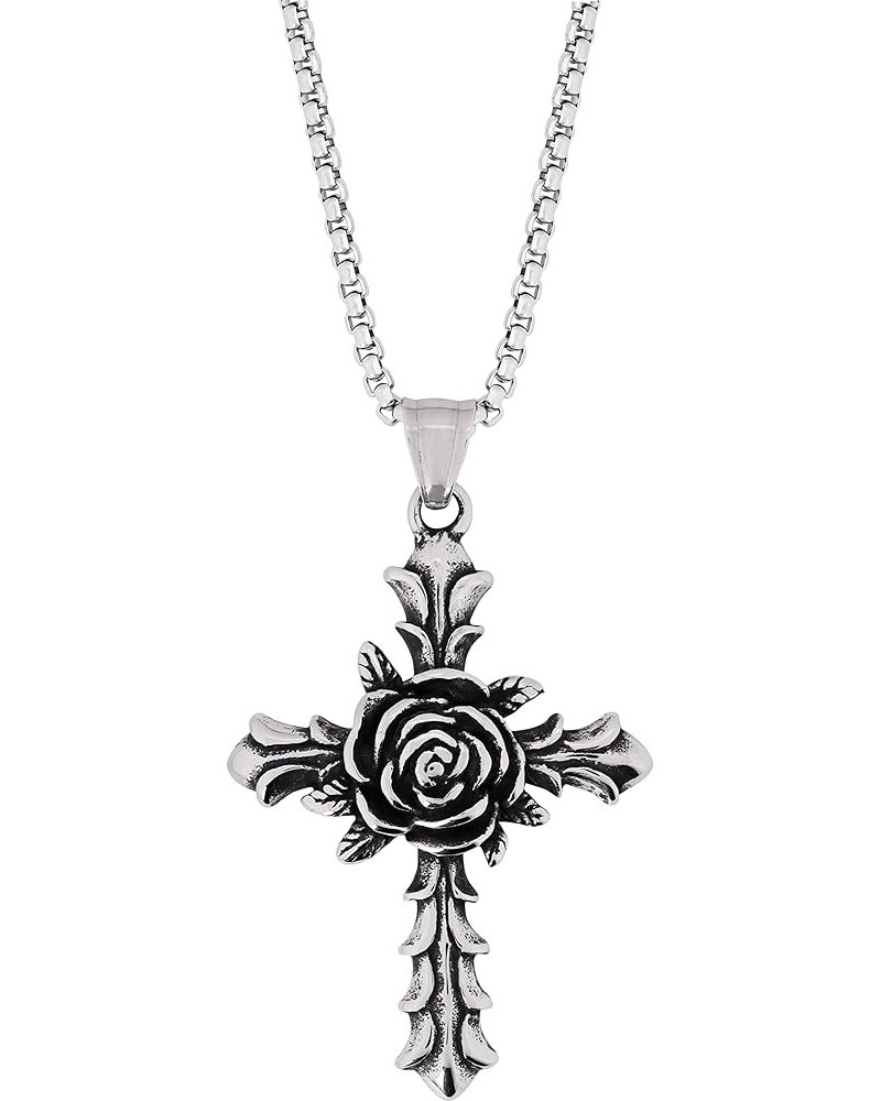 Gothic Cross Necklace, Stainless Steel Cross Pendant, Gothic Necklace, Goth Necklace, Halloween Necklace, Christmas New Year ...