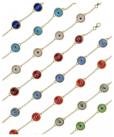 Gold Plated Sterling Silver Translucent Murano Glass Evil Eye Women Charm Link Bracele, Gift Boxed Lapis Silver $16.80 Bracelets