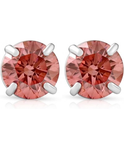 1/2Ct Pink Lab Grown Diamond Screw Back Studs Earrings 14K White Gold $131.15 Earrings