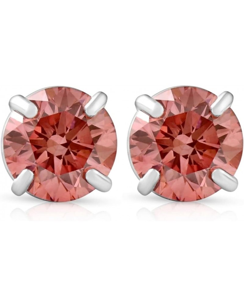 1/2Ct Pink Lab Grown Diamond Screw Back Studs Earrings 14K White Gold $131.15 Earrings