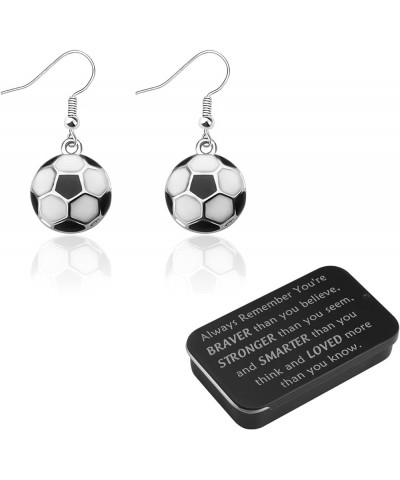 Soccer Dangle Earrings Soccer Gifts for Her Soccer Lover Gifts Soccer Ball Drop Earrings Soccer Jewelry Gifts for Girls Women...