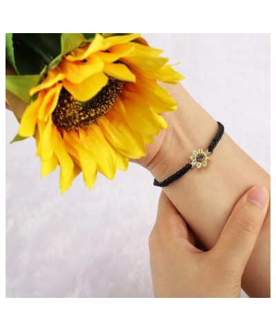 Custom Photo Projection Bracelet for Men Women Personalized Photo Bracelet Adjustable Handmade Braided Rope Sunflower Photo B...