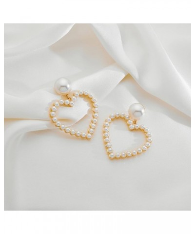 Women's Chic Pearl Earrings Geometric Pearl Drop Earrings Pearl Dangle Earrings Jewelry Gifts $11.59 Earrings