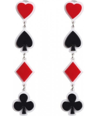 Playing Card Color Pendants Earrings Women Exaggerated Style Street Ornaments Long Tassels Earrings Playing Card Color Pendan...