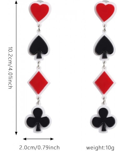 Playing Card Color Pendants Earrings Women Exaggerated Style Street Ornaments Long Tassels Earrings Playing Card Color Pendan...