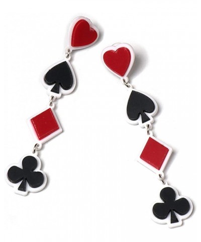 Playing Card Color Pendants Earrings Women Exaggerated Style Street Ornaments Long Tassels Earrings Playing Card Color Pendan...