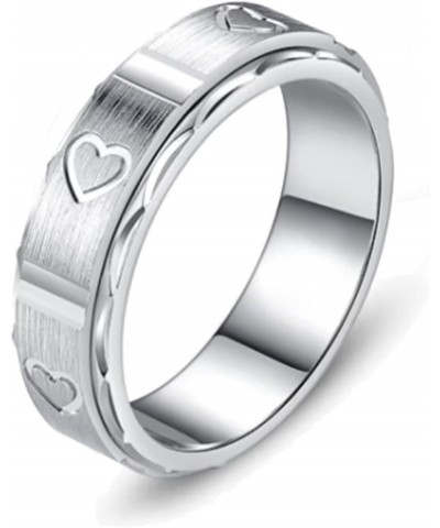 Matching Rings His and Her Rings Couple Rings Titanium Steel Wedding Band Heart Wedding Ring White women size7 & men size8 $1...