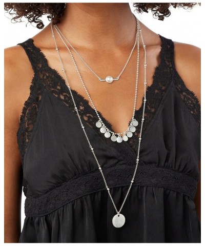 Lucky Layer Pearl Necklace Silver $17.33 Necklaces