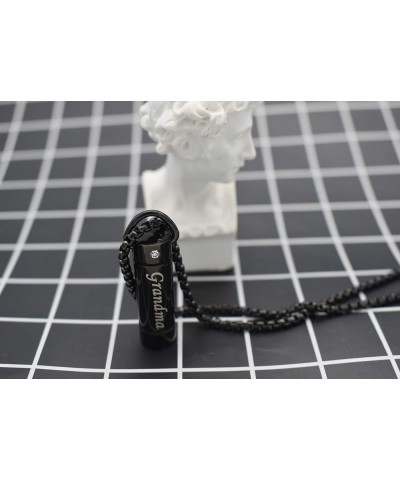 Tube Pendant Ashes Urn Necklace Keepsake Black Cremation Memorial Stainless Steel Jewelry Grandma $17.39 Necklaces