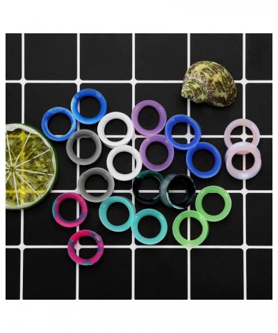 Set of 10Pairs Mixed Colors Silicone Set Ear Plugs Tunnels Double Flare Saddle Gauges Stretching Gauge Expander for Women Men...