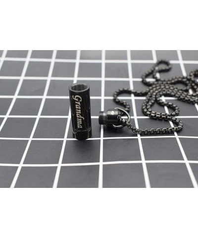 Tube Pendant Ashes Urn Necklace Keepsake Black Cremation Memorial Stainless Steel Jewelry Grandma $17.39 Necklaces