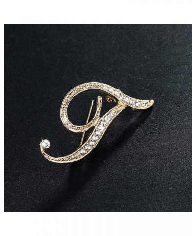 Letter Brooch Pins Initial Rhinestone Brooch for Women Crafts Gold A-Z GR-T $6.95 Brooches & Pins