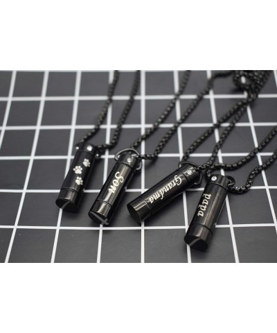 Tube Pendant Ashes Urn Necklace Keepsake Black Cremation Memorial Stainless Steel Jewelry Grandma $17.39 Necklaces