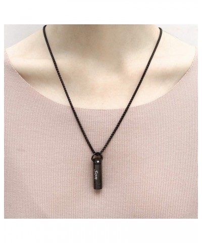 Tube Pendant Ashes Urn Necklace Keepsake Black Cremation Memorial Stainless Steel Jewelry Grandma $17.39 Necklaces