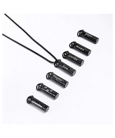 Tube Pendant Ashes Urn Necklace Keepsake Black Cremation Memorial Stainless Steel Jewelry Grandma $17.39 Necklaces