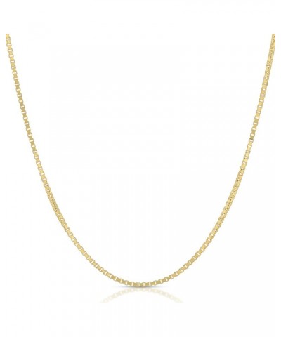 14K Gold Box Chain Necklace for Women (0.5mm Width, 14"-24" Length) - 14K Solid Gold Necklace & Real Gold Chain - Cadenas de ...