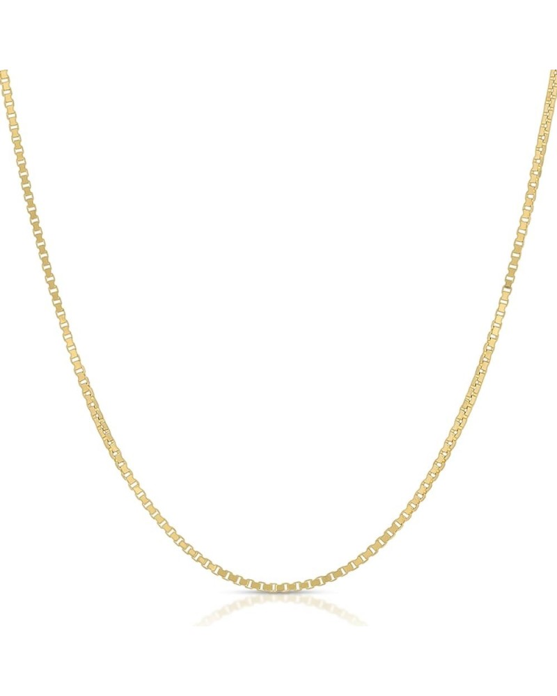 14K Gold Box Chain Necklace for Women (0.5mm Width, 14"-24" Length) - 14K Solid Gold Necklace & Real Gold Chain - Cadenas de ...