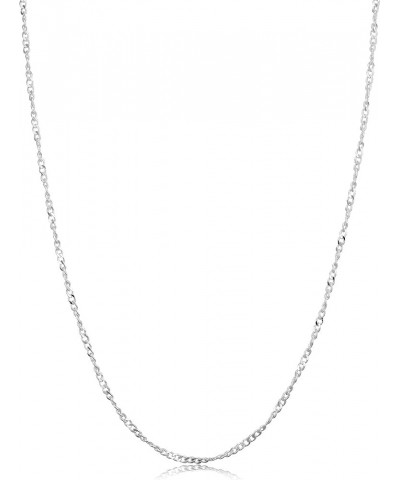 Sterling Silver Twisted Curb Chain Necklace, 925 Silver Chain Made In Italy (1 mm, 1.2 mm or 2.1 mm - Sizes from 14 to 30 inc...