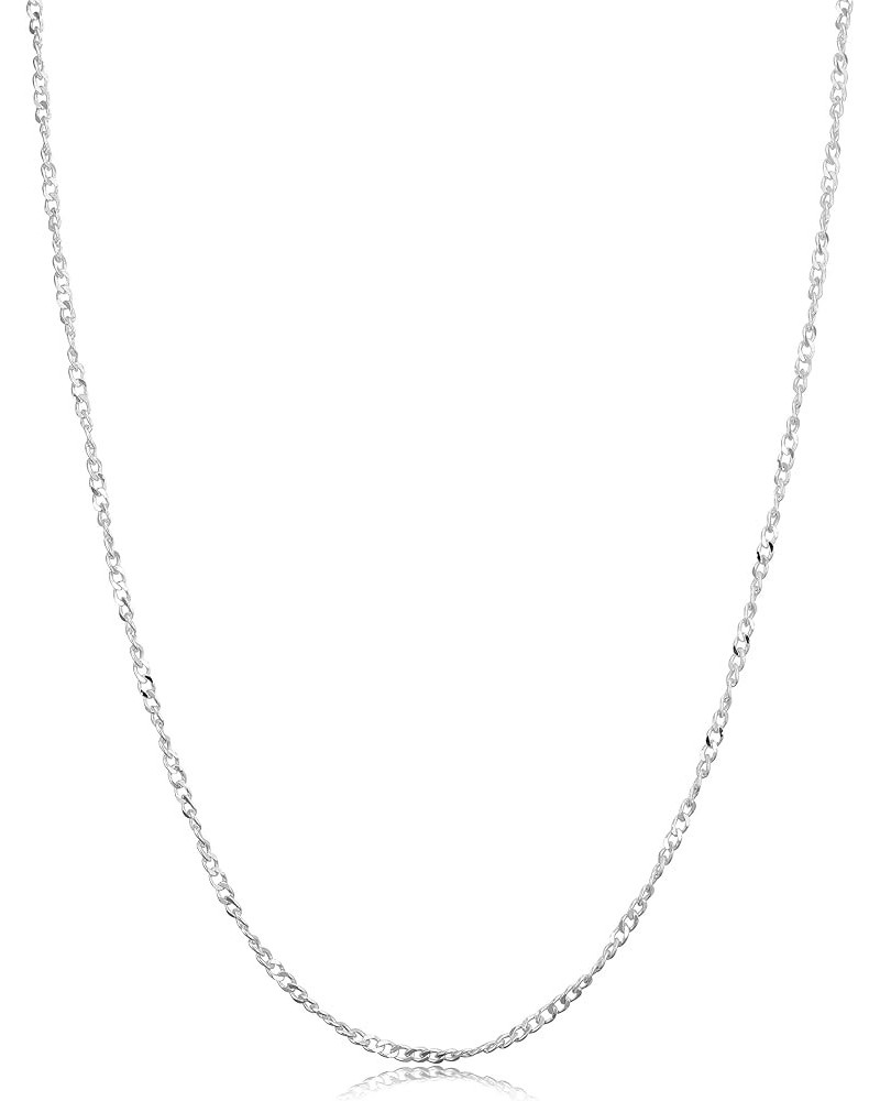 Sterling Silver Twisted Curb Chain Necklace, 925 Silver Chain Made In Italy (1 mm, 1.2 mm or 2.1 mm - Sizes from 14 to 30 inc...