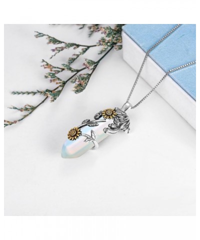 Highland Cow Necklace 925 Sterling Silver Jewelry Gift for Women Girls Opal Quartz $28.59 Necklaces