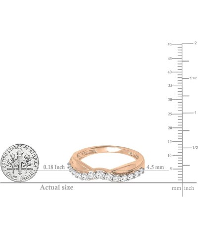 0.55 Carat (ctw) Round White Diamond Contour Wedding Band for Women in 14K Gold 9 Rose Gold $258.03 Bracelets