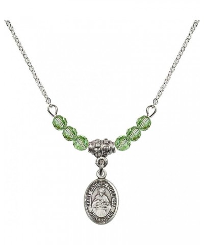 August Birth Month Bead Necklace with Catholic Patron Saint Petite Charm, 18 Inch Saint Gabriel Possenti $33.24 Necklaces