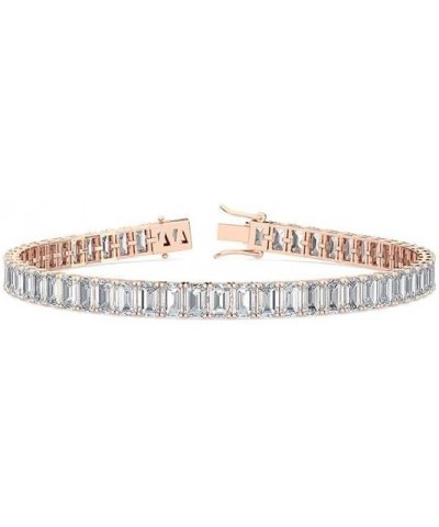 5 Carat-20 Carat EGL Certified Lab Grown Diamond Bracelet Line 7' | 14K in White Yellow Or Rose Gold | Emerald Lab Diamond Te...