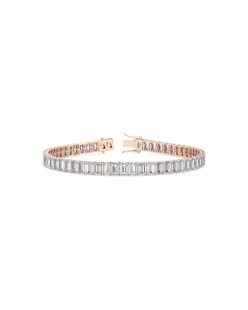 5 Carat-20 Carat EGL Certified Lab Grown Diamond Bracelet Line 7' | 14K in White Yellow Or Rose Gold | Emerald Lab Diamond Te...