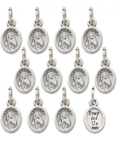 Catholic Religious Wear Saint Jude Medal Charm Pendant | Silver Tone - 0.31" Width x 0.55" Length - Pack of 12 $9.44 Pendants