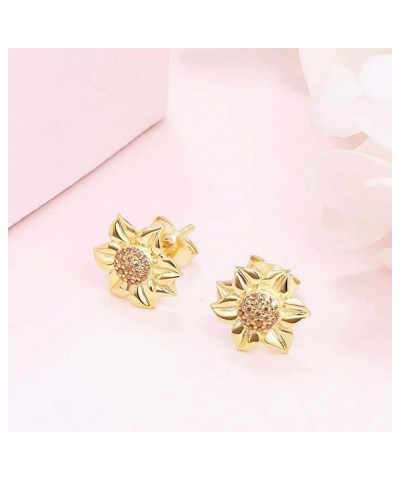 Gold Plated S925 Sterling Silver Dainty Small Tiny Ladybug with Pave Clear Cubic Zirconia Stud Earrings Fashion Jewelry for W...