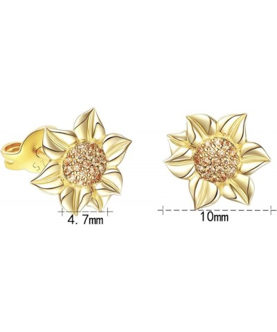 Gold Plated S925 Sterling Silver Dainty Small Tiny Ladybug with Pave Clear Cubic Zirconia Stud Earrings Fashion Jewelry for W...