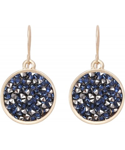 Sparkling & Glitter White Crystal Rhinestone on Circle Metal Dangle Earrings for Women CIRCLE BLUE $7.64 Earrings