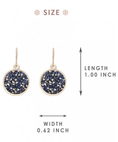 Sparkling & Glitter White Crystal Rhinestone on Circle Metal Dangle Earrings for Women CIRCLE BLUE $7.64 Earrings