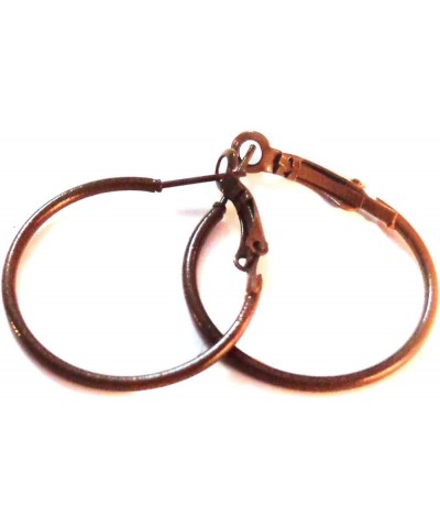 Color Hoop Earrings Simple Thin Hoop Earrings 1.5 Inch Hoop Earrings Brown $7.82 Earrings