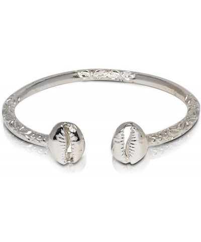 Solid .925 Sterling Silver Cowrie Shell Bangle (Made in USA) 9.0 Inches $44.16 Bracelets