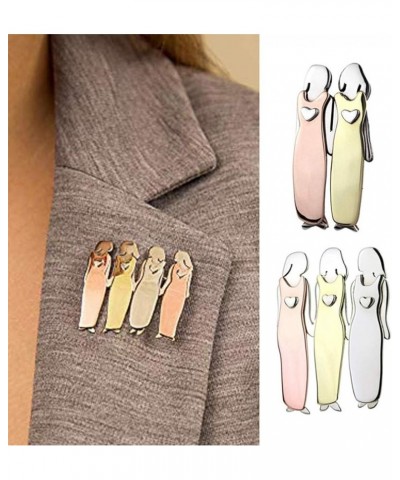 Alloy Sister Brooch Pin Set: 2 Sisters Clothing Pin Best Friends Sisterhood Brooch Alloy Sweater Breastpins BFF Brooch for Pu...