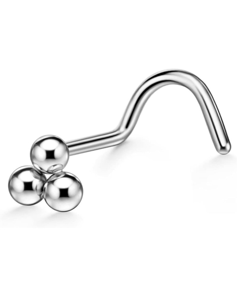 20g 316L Surgical Steel Nose Screws for Women Men Triple Balls $8.95 Body Jewelry