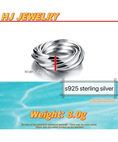 Nine Interlocking Rings s925 Sterling Silver Anxiety Ring Women's Stacking Ring Stacked Orbit Ring Gift Christmas Birthday 6 ...