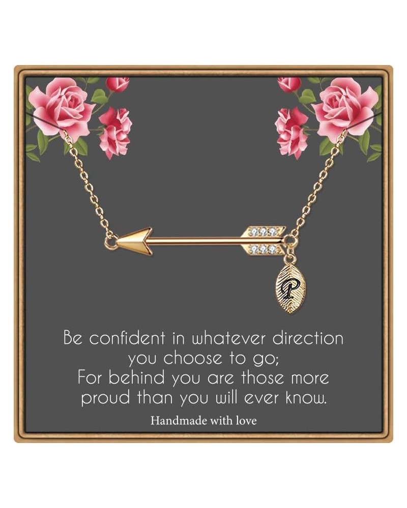 Graduation Gifts for Her 2024, 14K Gold Plated Arrow Initial Necklace High School College Senior Graduation Gifts for Women G...