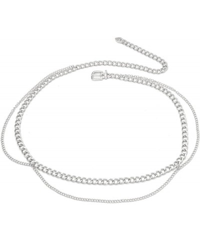 Chain Belts for Women Belt Buckle Waist Chain Girls Metal Waist Belt for Dresses Silver 094 L: 53.1 in/135 cm $10.12 Body Jew...