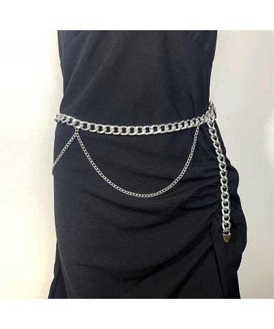 Chain Belts for Women Belt Buckle Waist Chain Girls Metal Waist Belt for Dresses Silver 094 L: 53.1 in/135 cm $10.12 Body Jew...