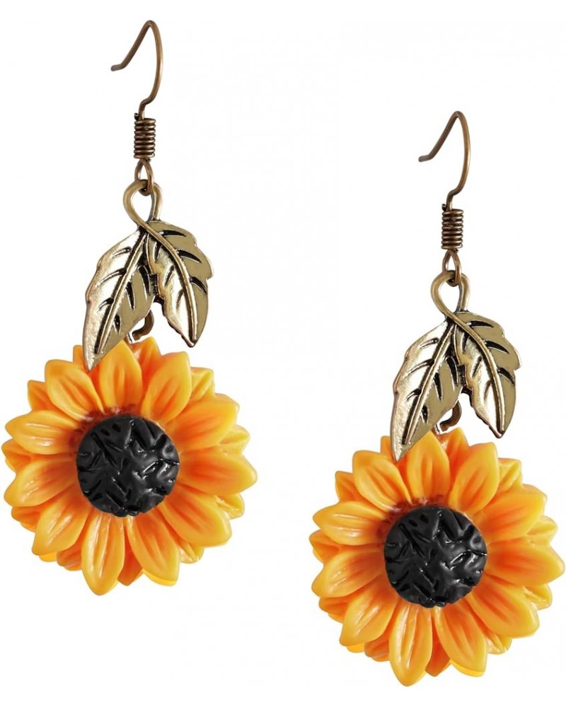 Vintage Boho Hippie Flower Sunflower Dangle Drop Earrings, Bohemian Summer Statement Jewelry Gift for Women 07 $7.01 Earrings