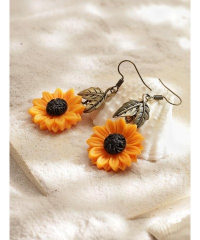 Vintage Boho Hippie Flower Sunflower Dangle Drop Earrings, Bohemian Summer Statement Jewelry Gift for Women 07 $7.01 Earrings