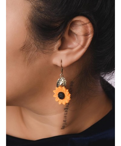 Vintage Boho Hippie Flower Sunflower Dangle Drop Earrings, Bohemian Summer Statement Jewelry Gift for Women 07 $7.01 Earrings