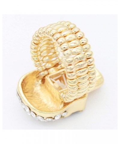 Skull Shape Rhinestone Stretch Ring for Women Size for 7-9 Gold $11.98 Rings