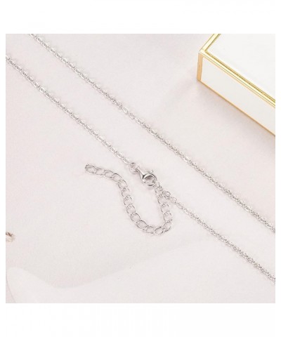 Italian 925 Sterling Silver Necklace For Women Girls 0.9mm Box Chain 1.3mm Rolo Chain O-Chain Lobster Claw Clasp - Pendant Ch...