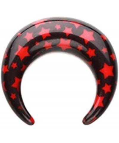 Starry Night Acrylic Ear Gauge Buffalo Taper 6 GA (4mm), Red $10.61 Body Jewelry