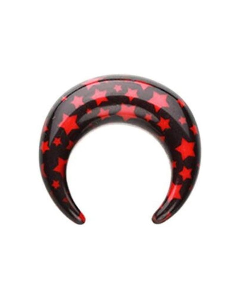 Starry Night Acrylic Ear Gauge Buffalo Taper 6 GA (4mm), Red $10.61 Body Jewelry